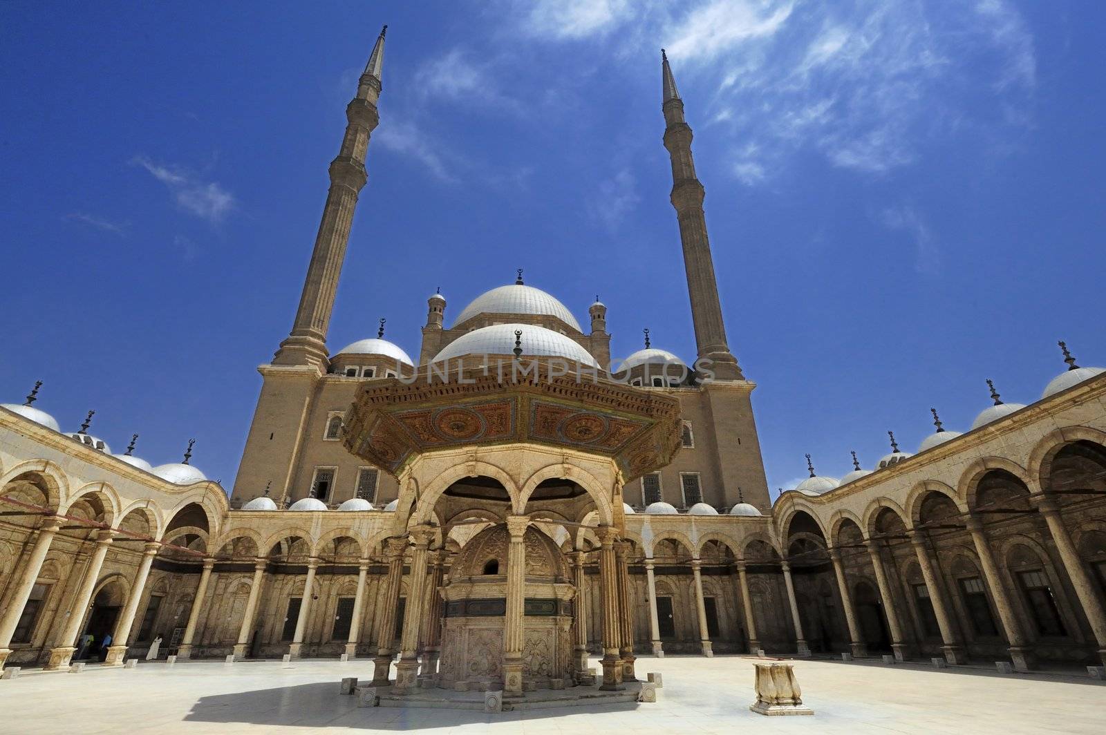 The Mosque of Muhammad Ali Pasha or Alabaster Mosque is a Ottoman mosque situated in the Saladin Citadel of Cairo in Egypt and commissioned by Muhammad Ali Pasha between 1830 and 1848.