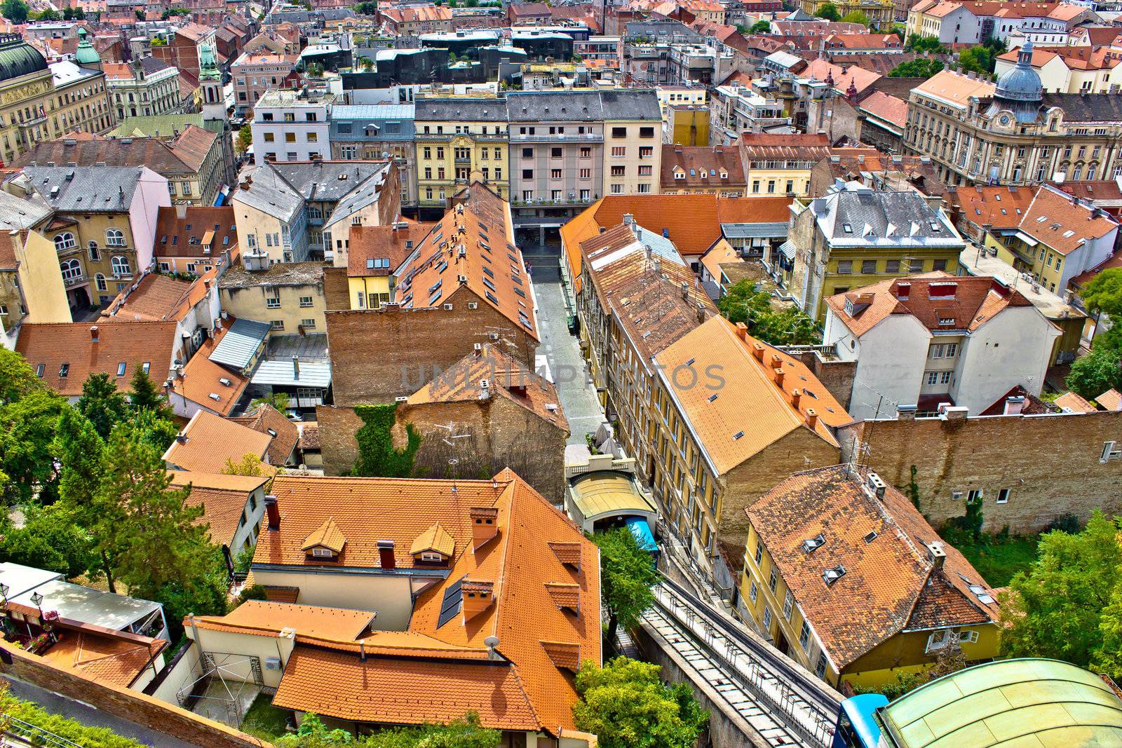 Capital of Croatia, City of Zagreb - historic lower town architecture & rooftops