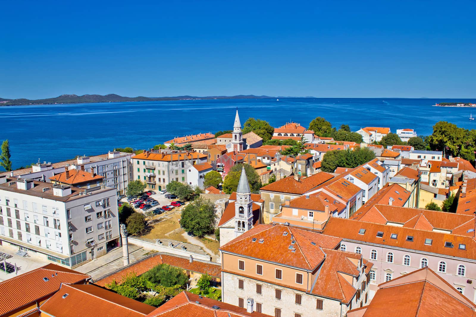 Colorful city of Zadar rooftops & towers, Dalmatia, Croatia