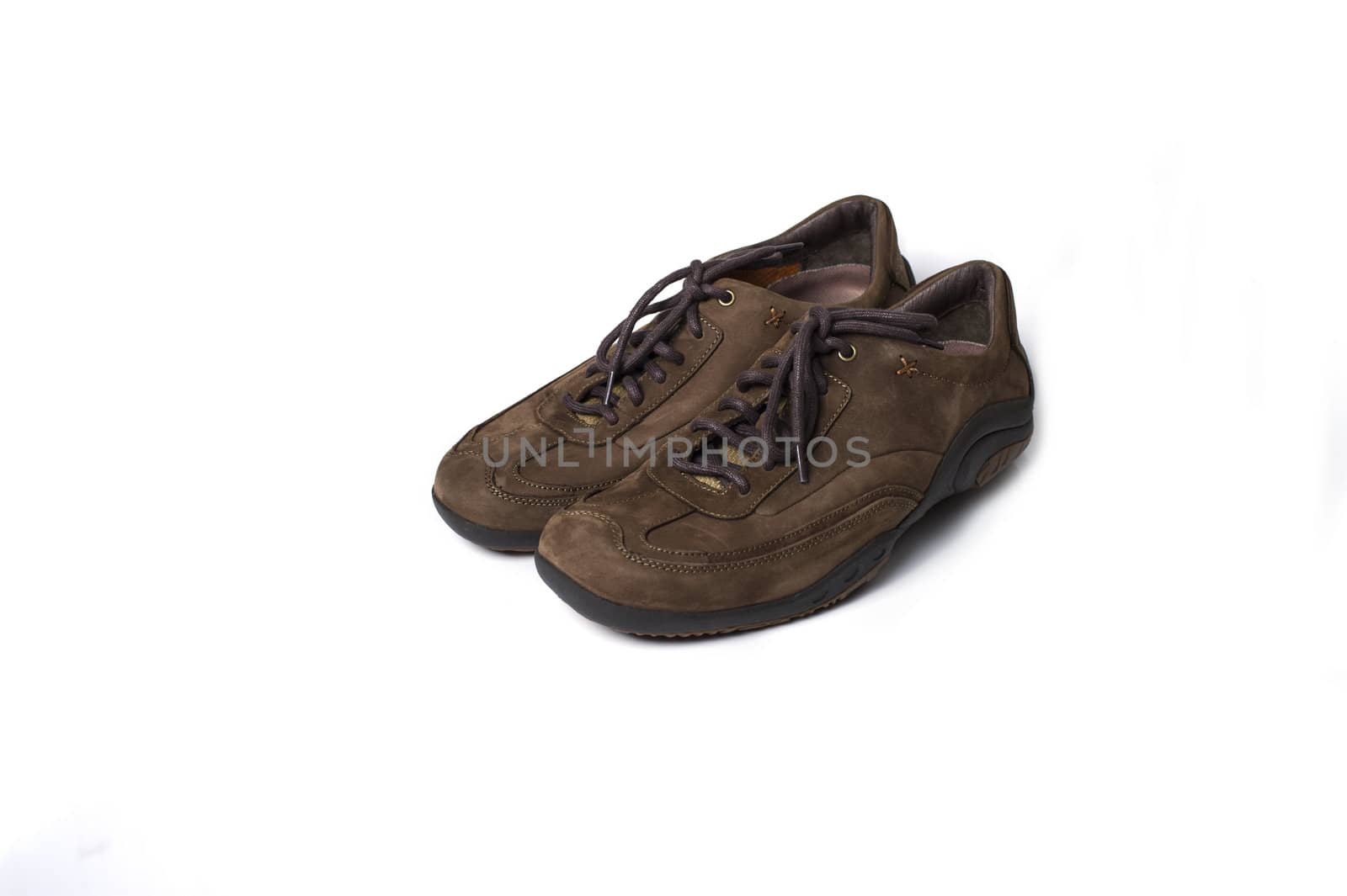 A brown shoe isolated on a white background