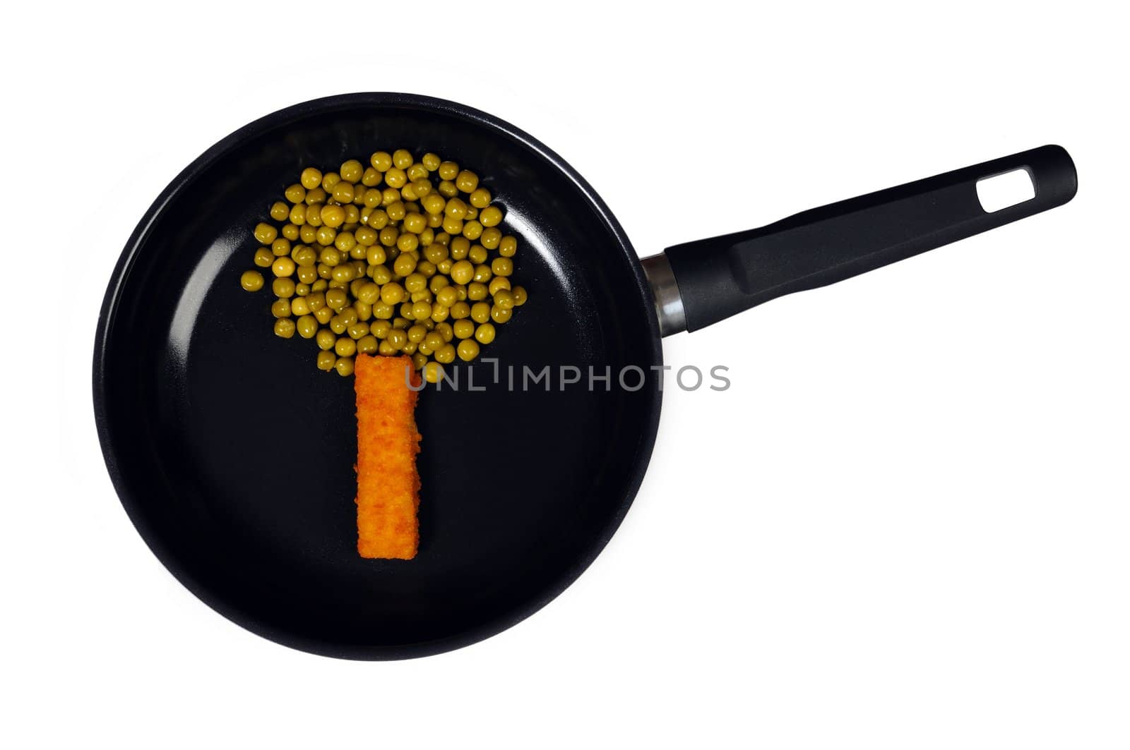Funny healthy vegetables on a frying pan