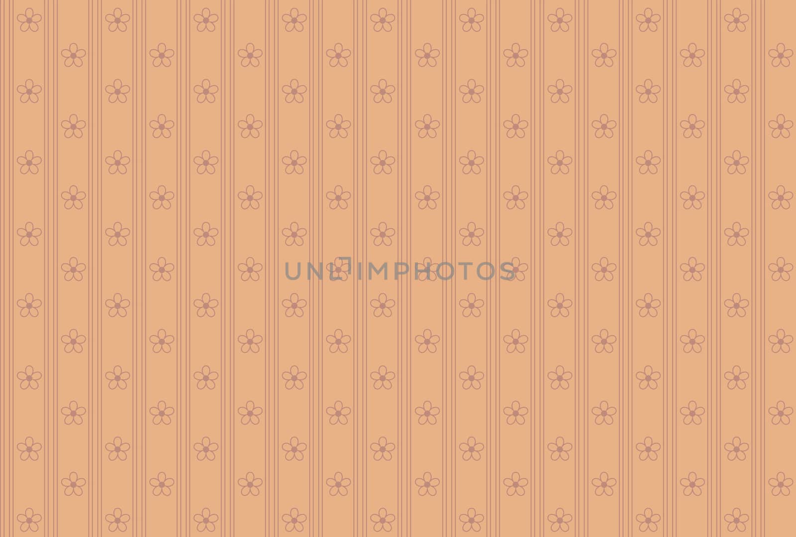 Seamless pattern with flowers on the coffee background