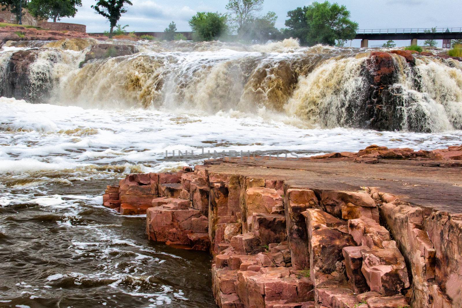 Raging Water of the Big Sioux River at Falls Park