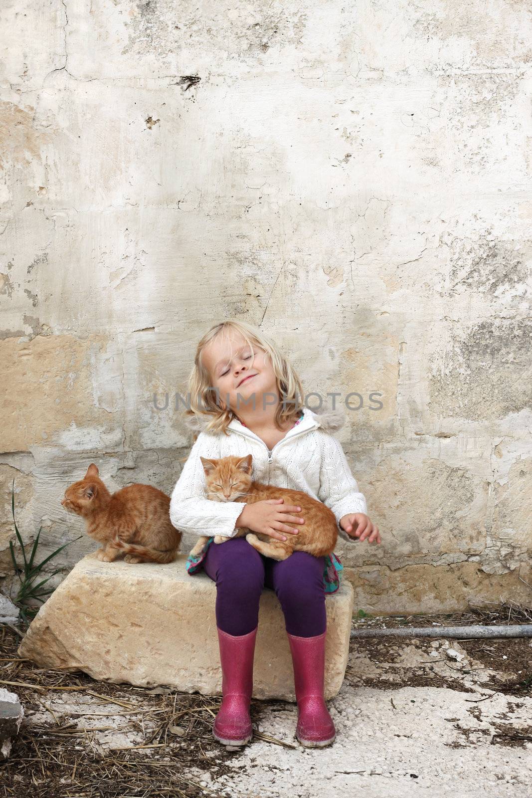 Girl with cats by annems
