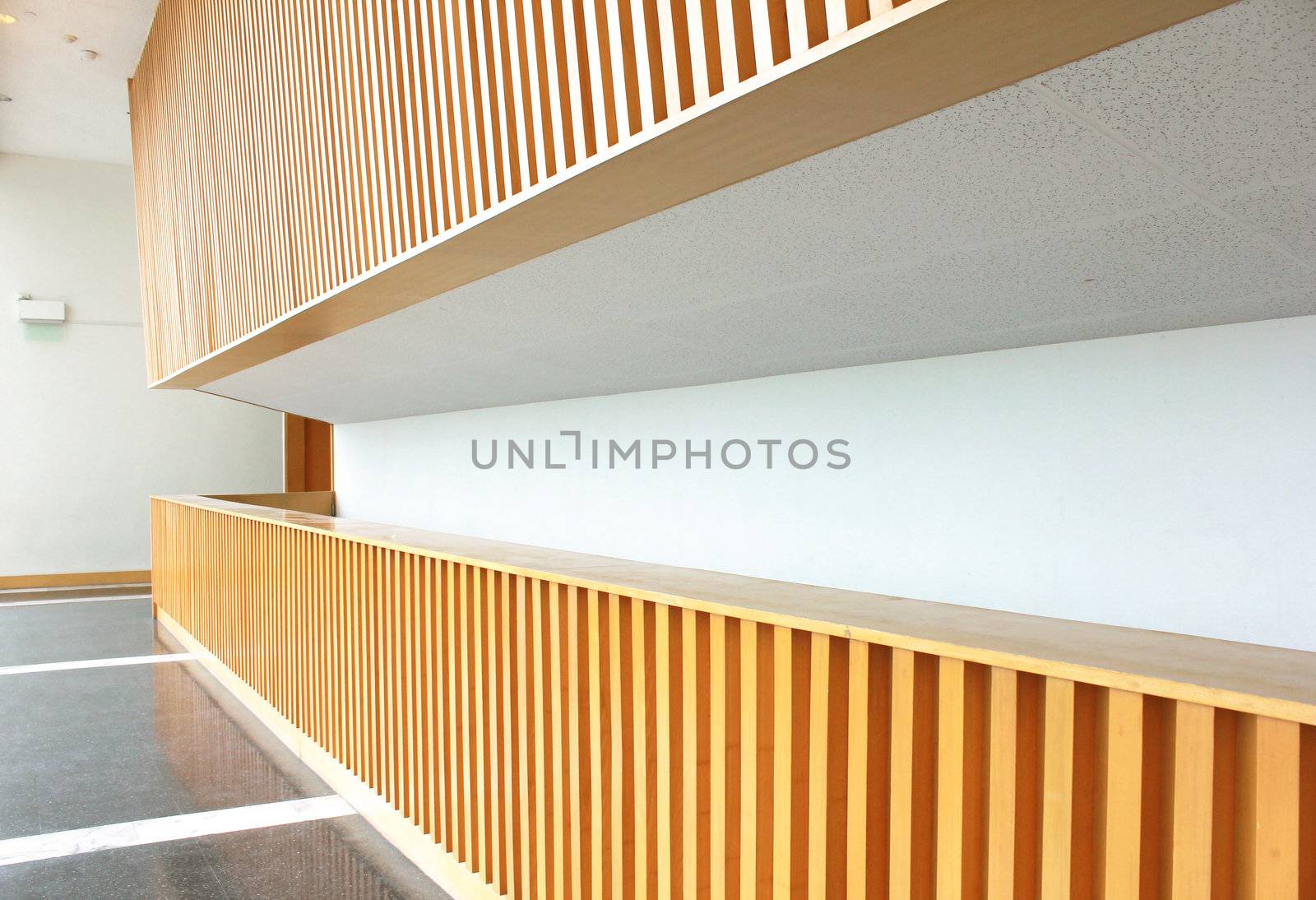 Empty reception area in an office block by nuchylee