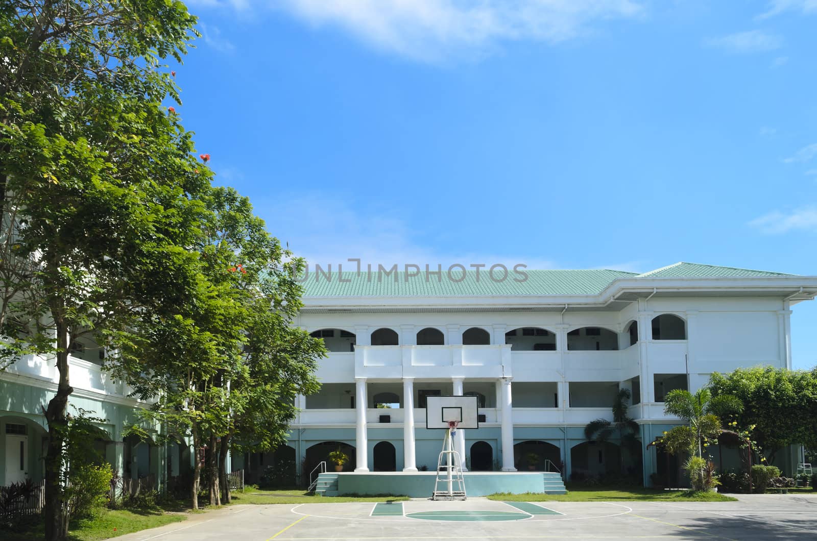 Shot of portion of a high school building