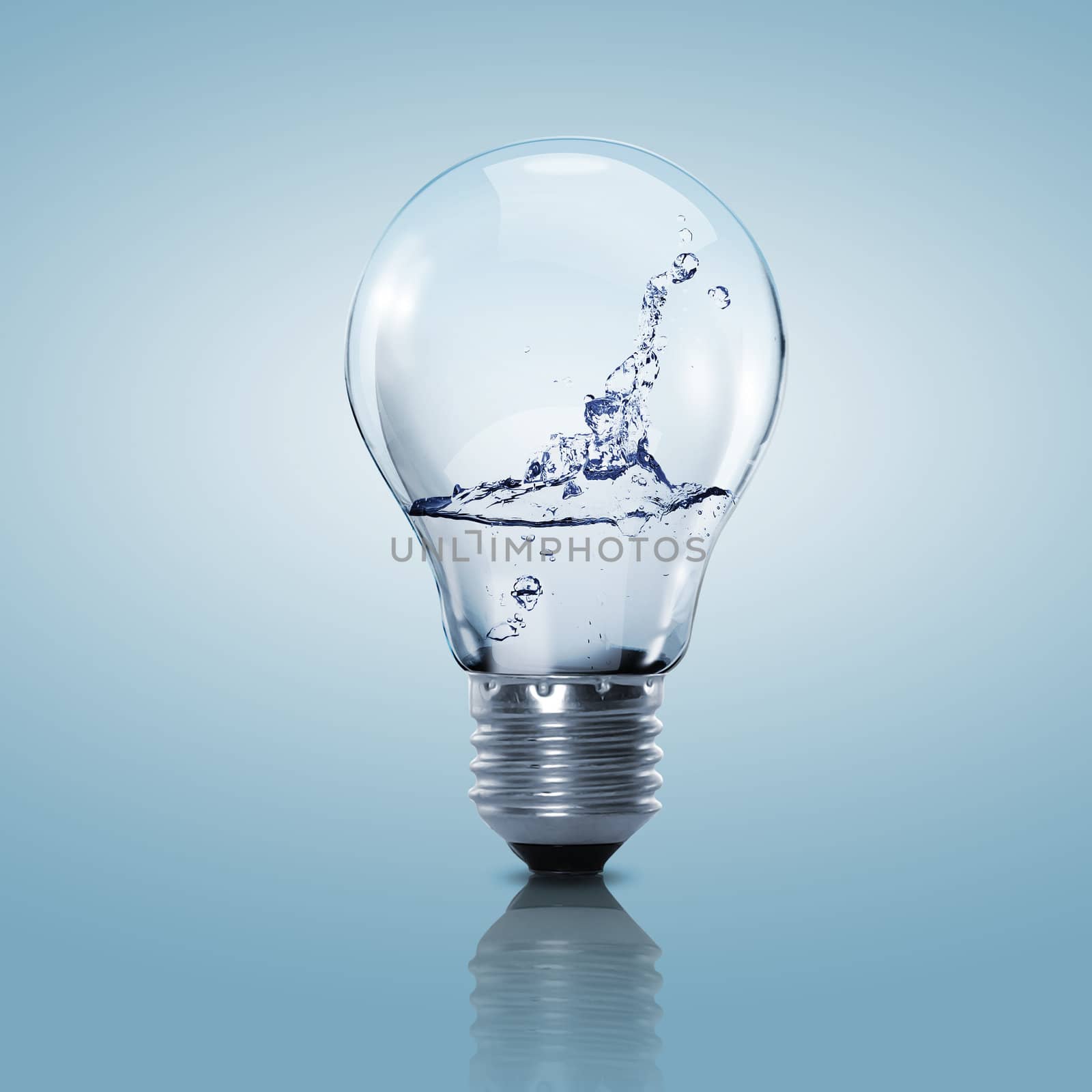 Electric light bulb with clean water by sergey_nivens