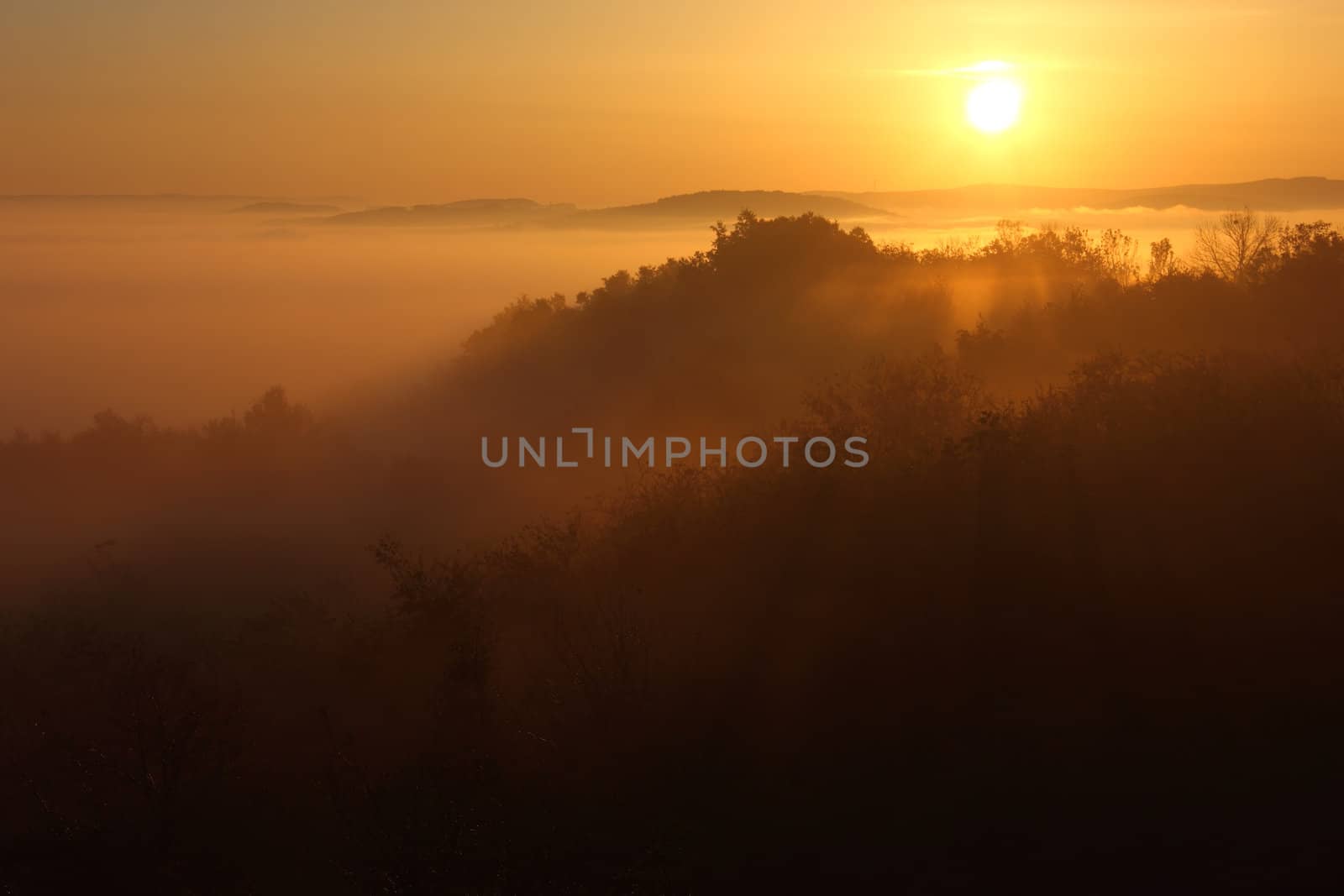 Golden Sunrise over the Mountain by kirilart