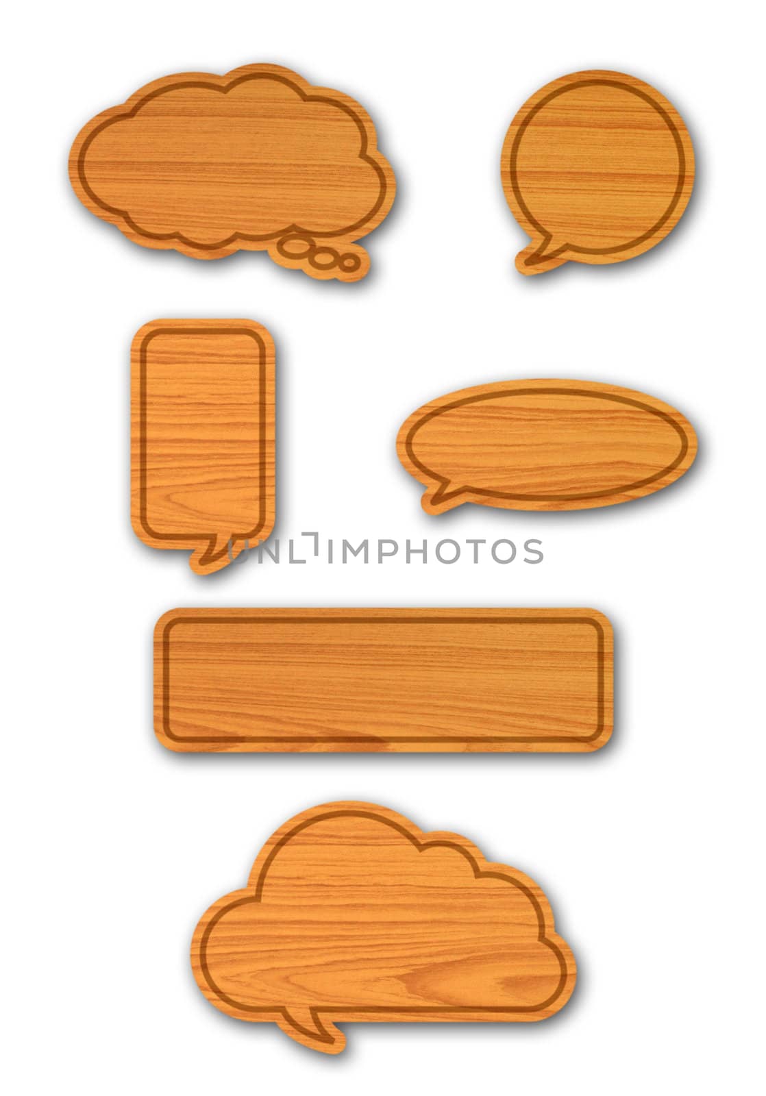 Wood board speech bubbles set by liewluck