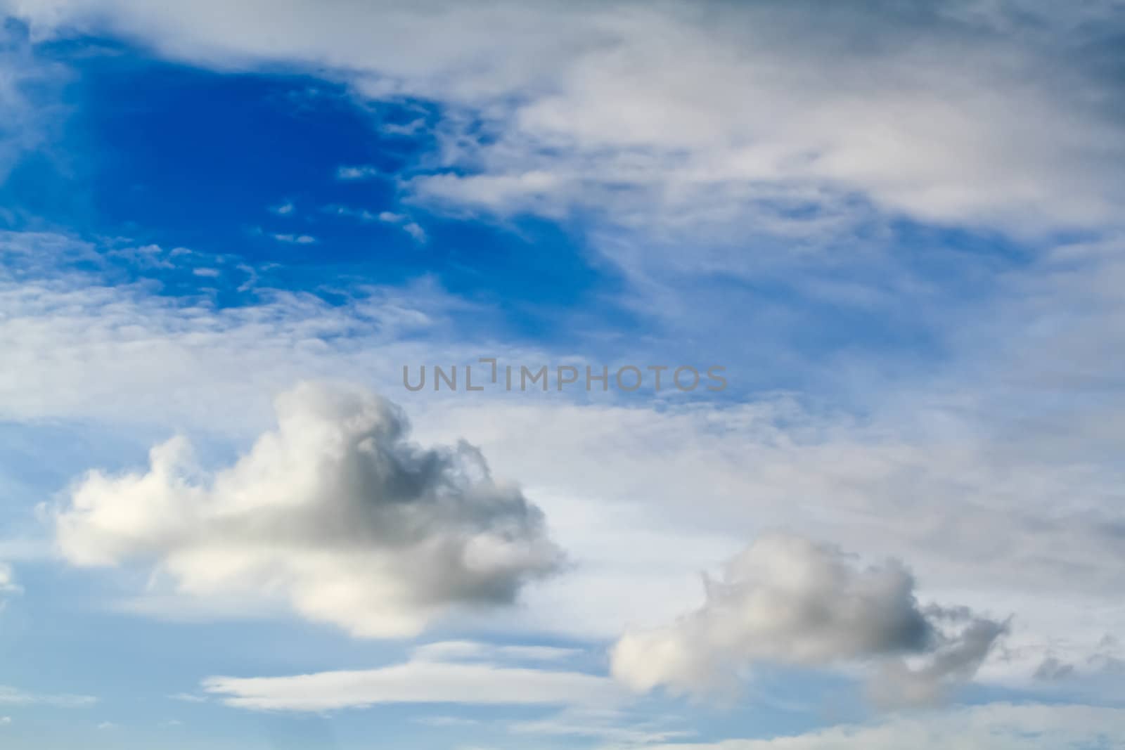 Blue sky and white clouds for background