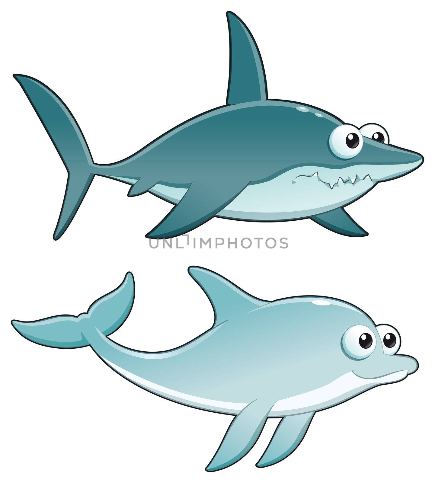 Dolphin and Shark.  by ddraw