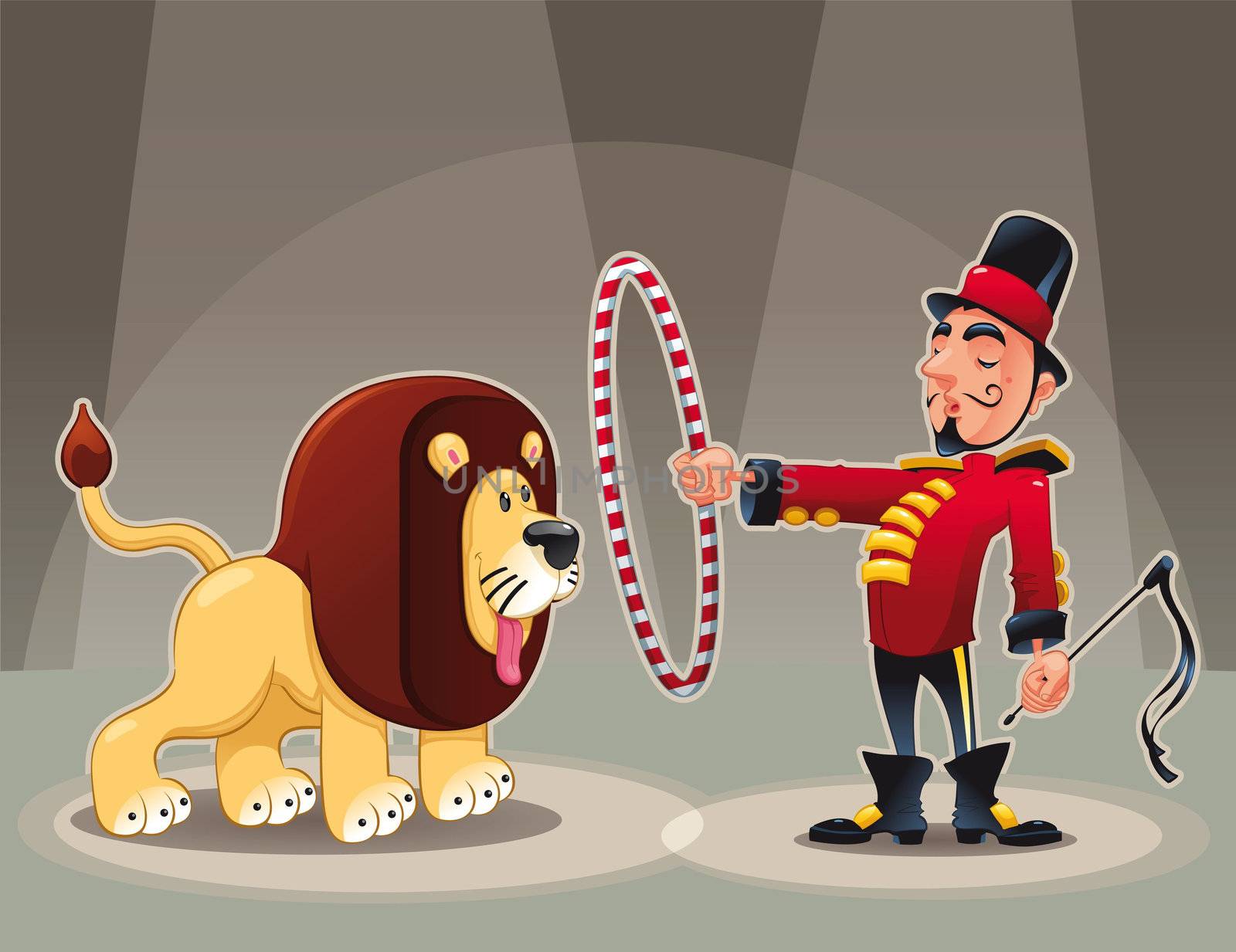 Lion Tamer with lion.  by ddraw
