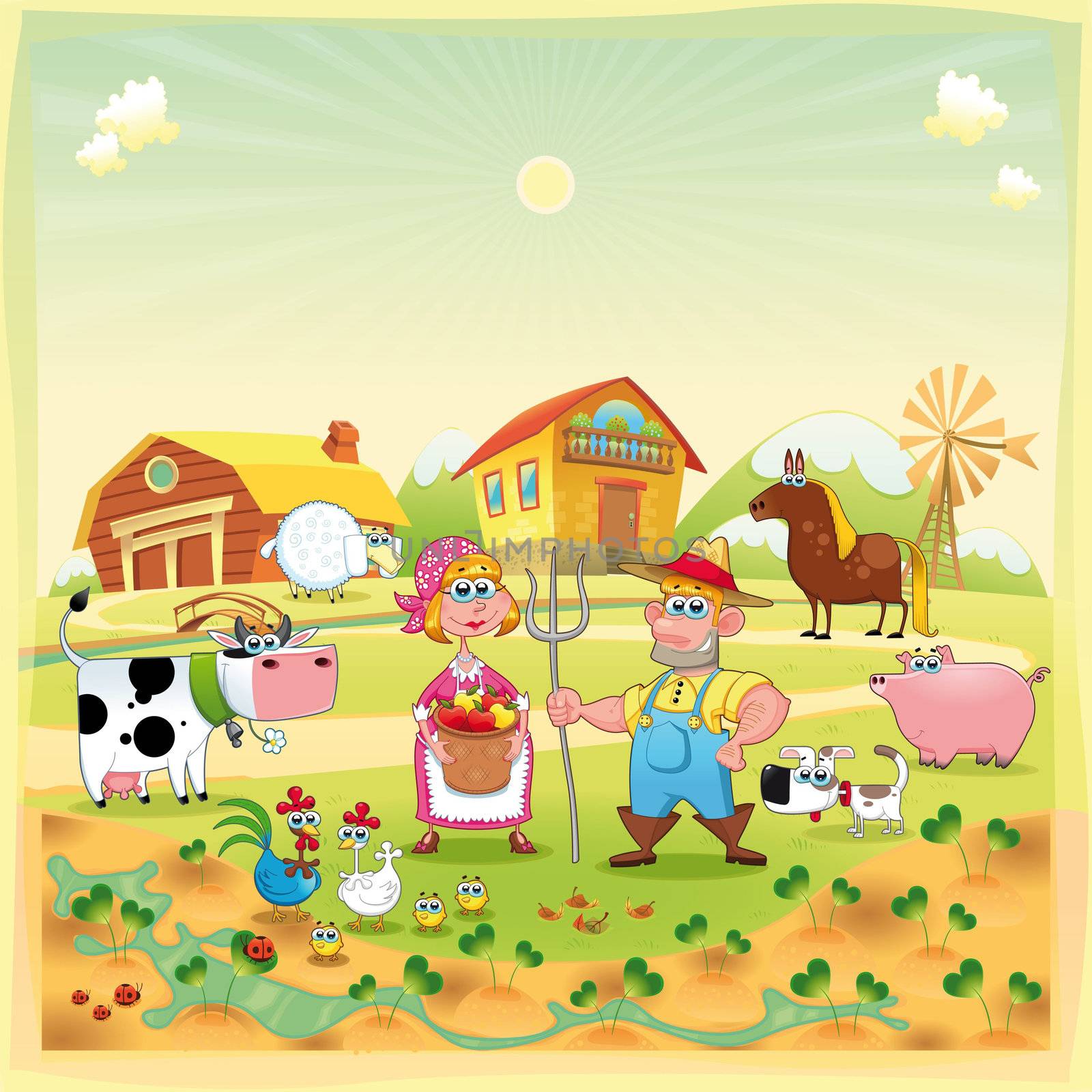 Farm Family.  by ddraw
