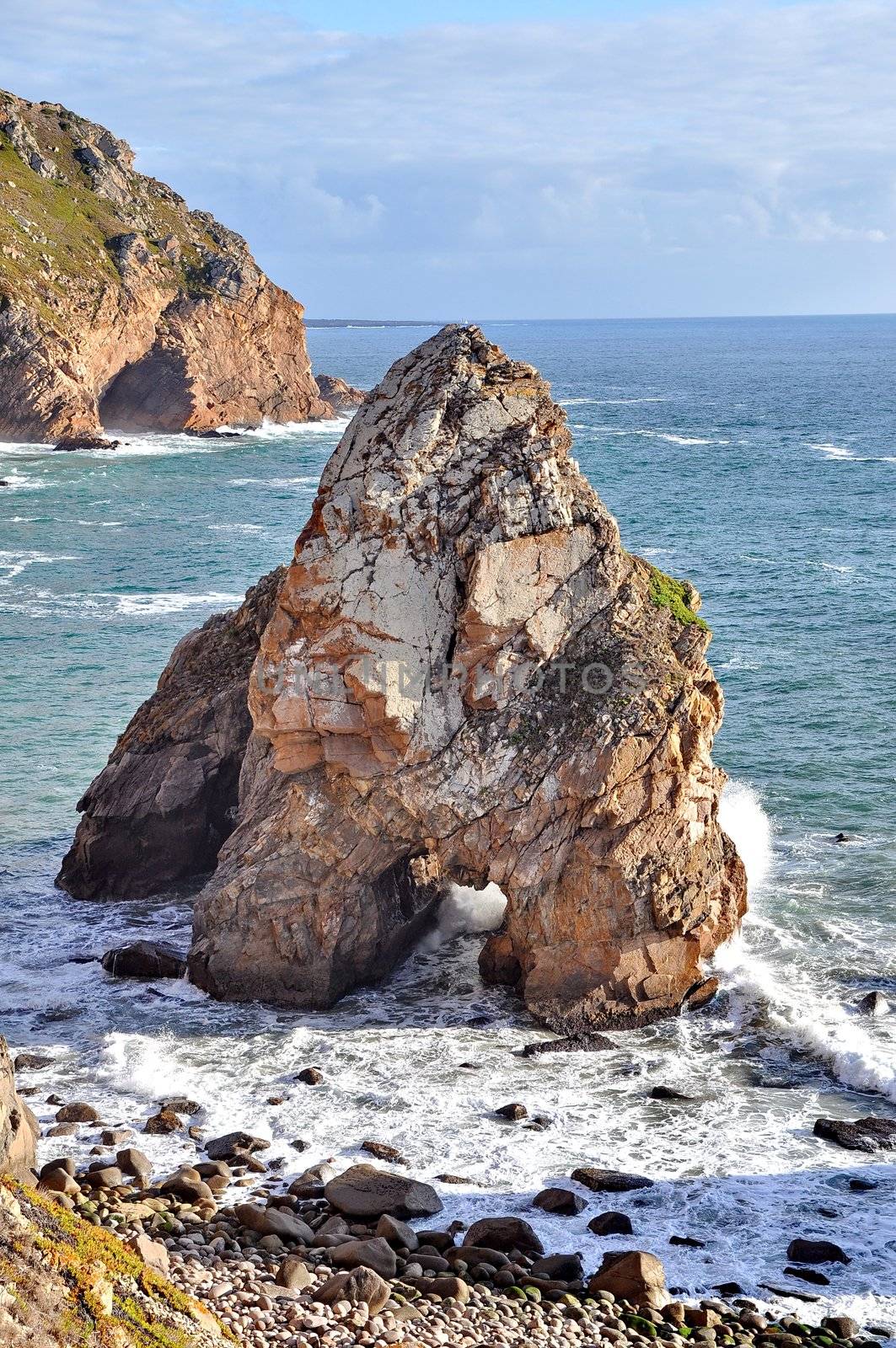 Rock cliffs by the sea (Cabo da Roca, Portugal)