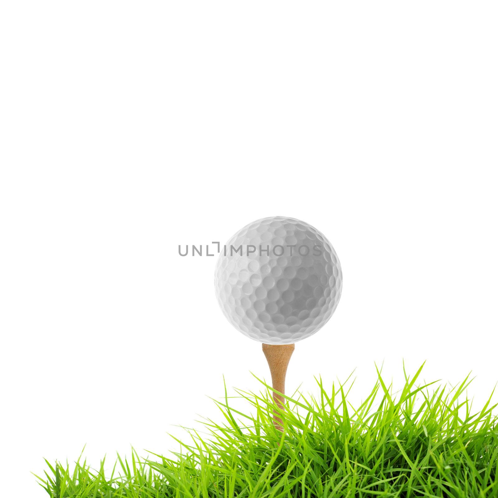 golf tee off isolated on white