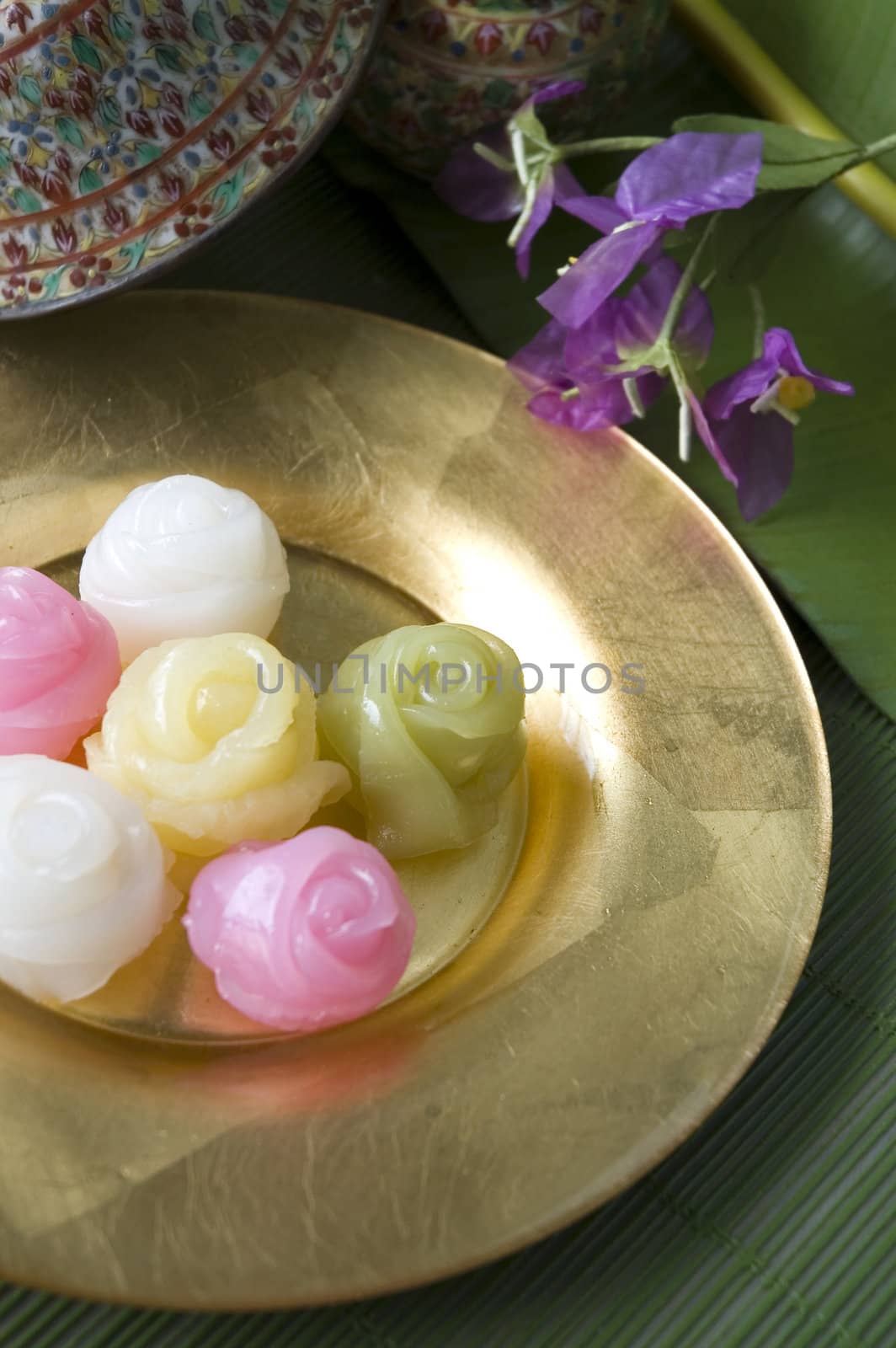 beautiful roses dessert in Thai traditional style