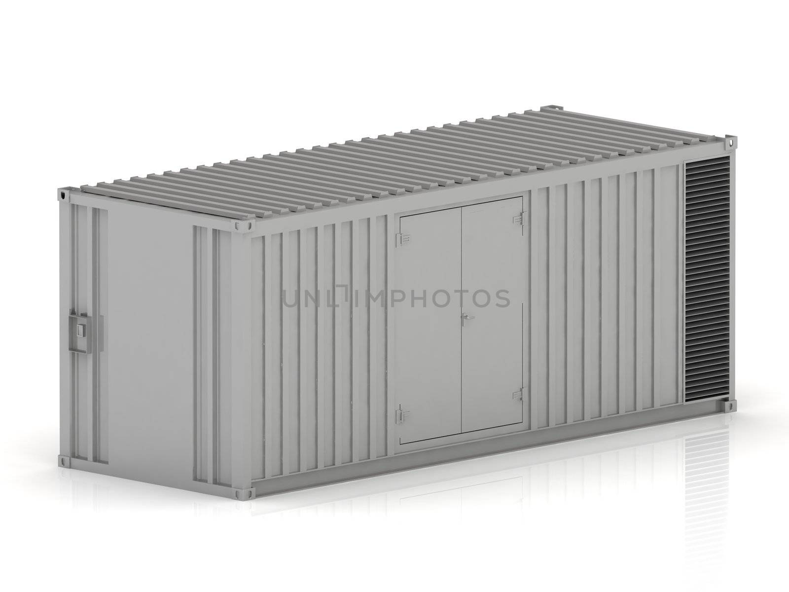 3D cargo container on a white background