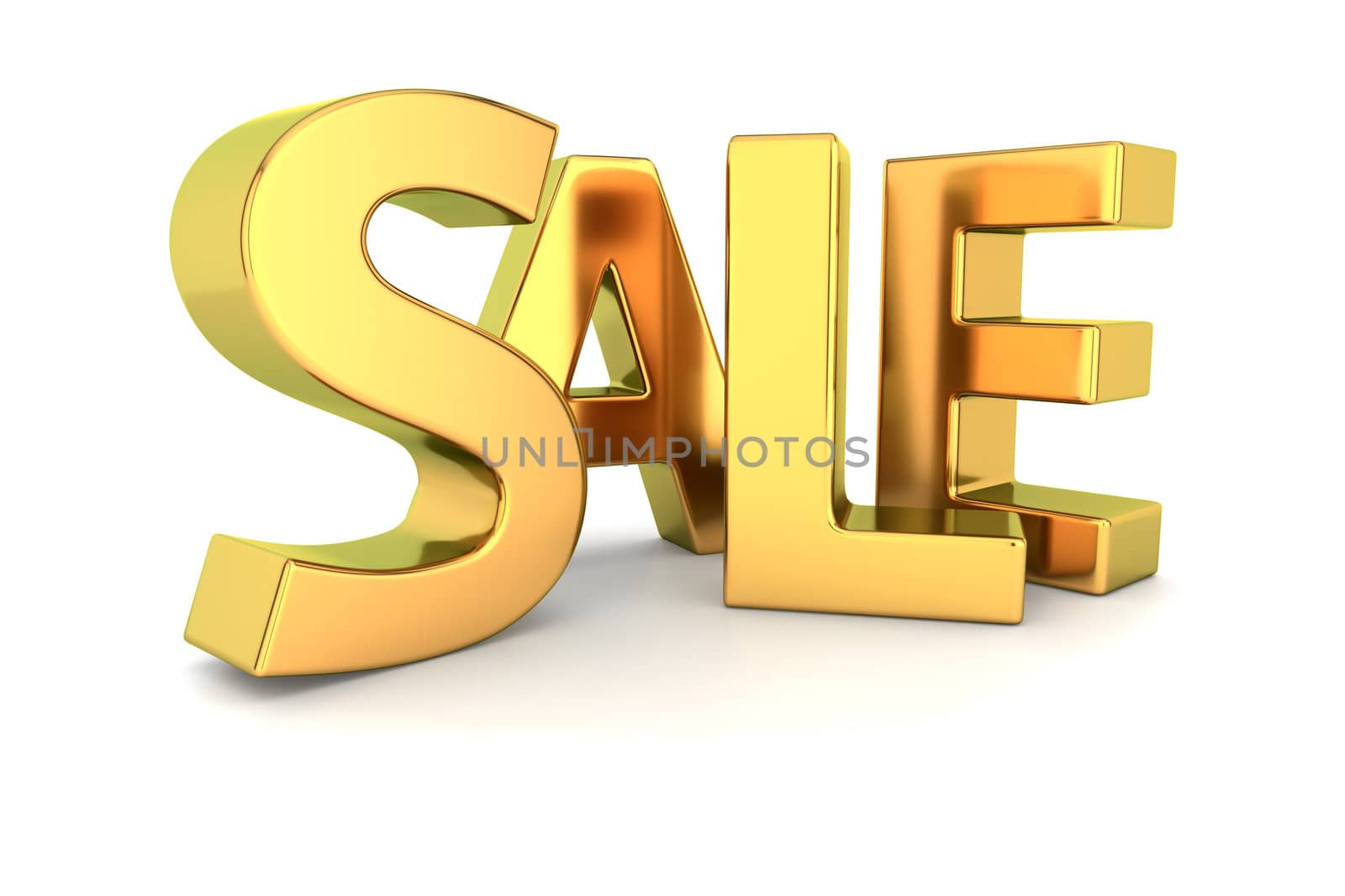 Golden letters Sale on the white background