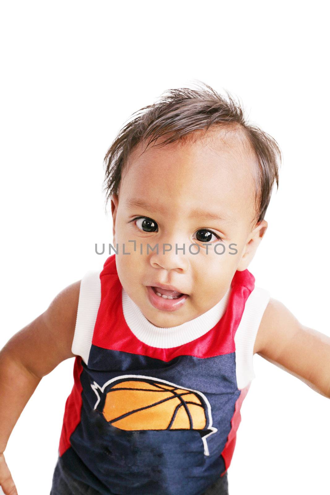 One year old adorable hispanic boy portrait by dacasdo