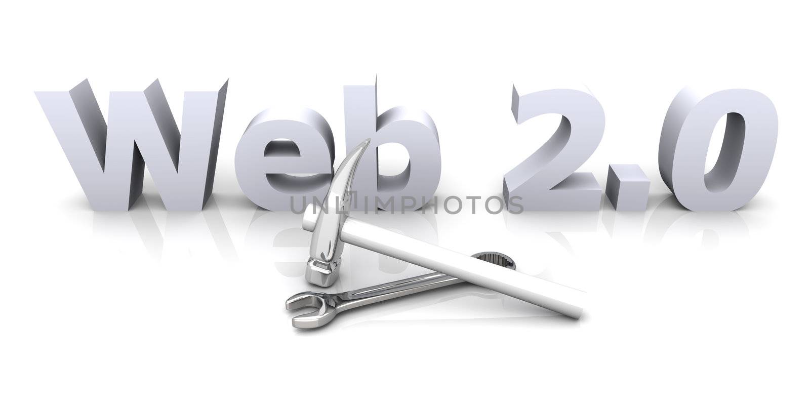 3D Illustration. Website is under construction. Isolated on white.