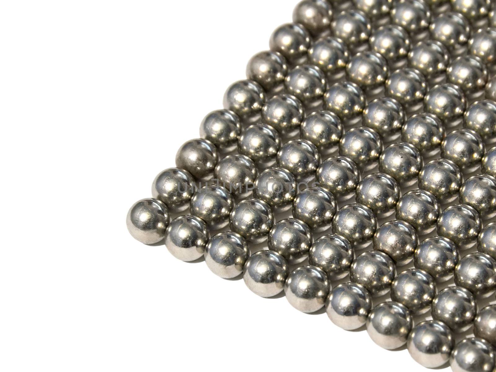 steel balls arranged in rows by Plus69