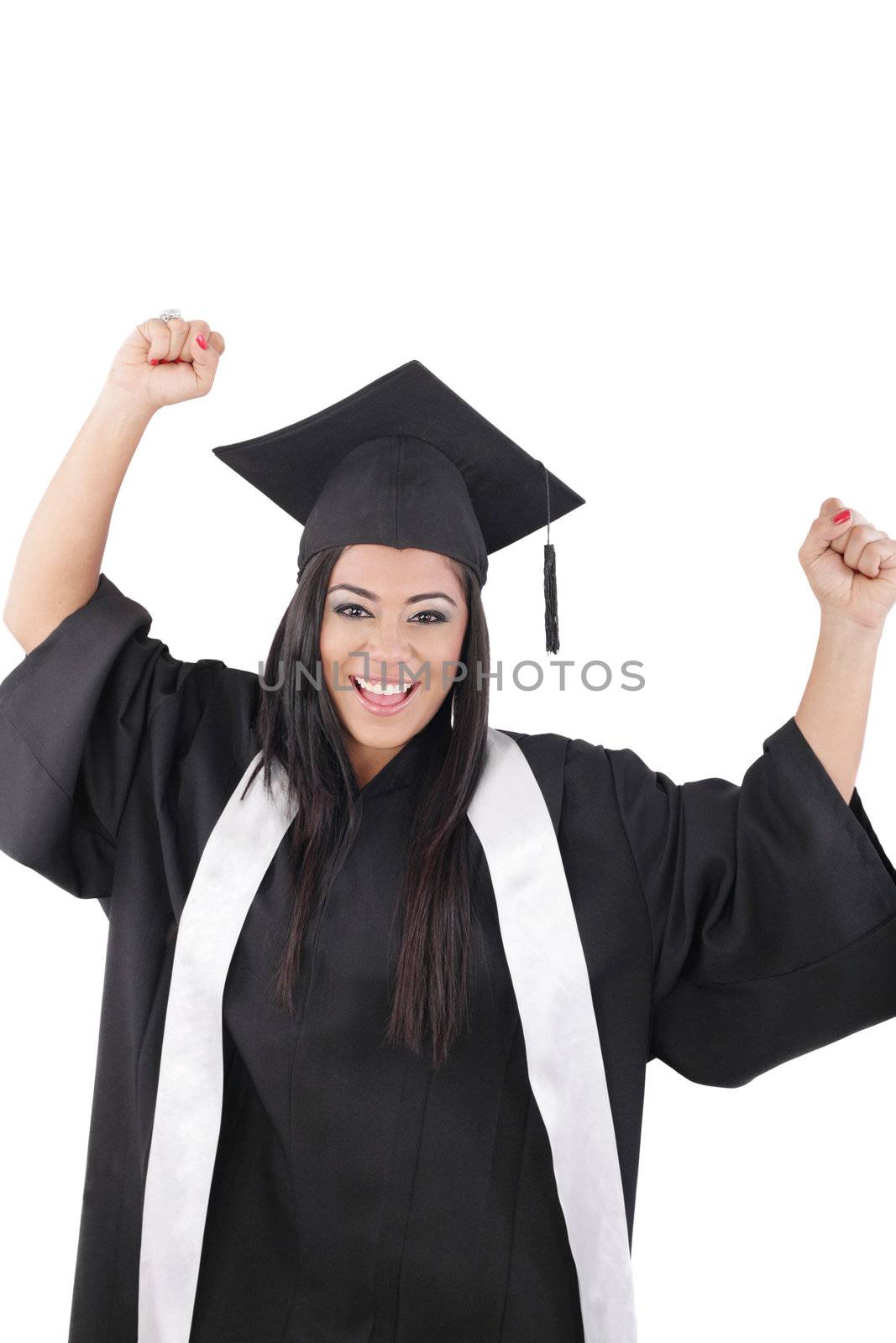 Graduation of a woman dressed in a black gown by dacasdo