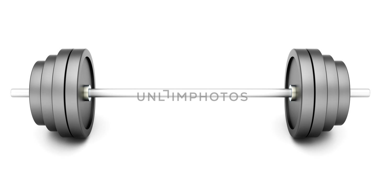 Weights for Sports and Body building. 3D rendered Illustration. Isolated on white.