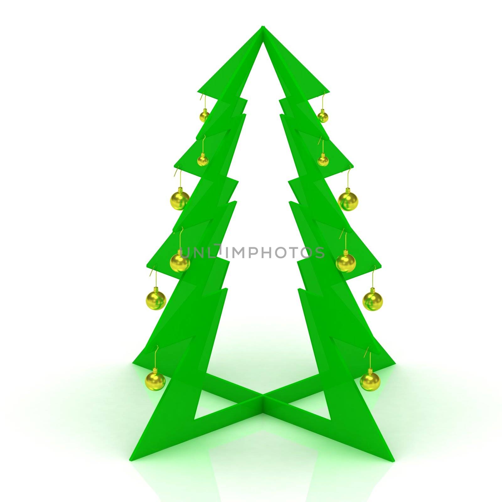 Cheap plastic Christmas tree with yellow balls