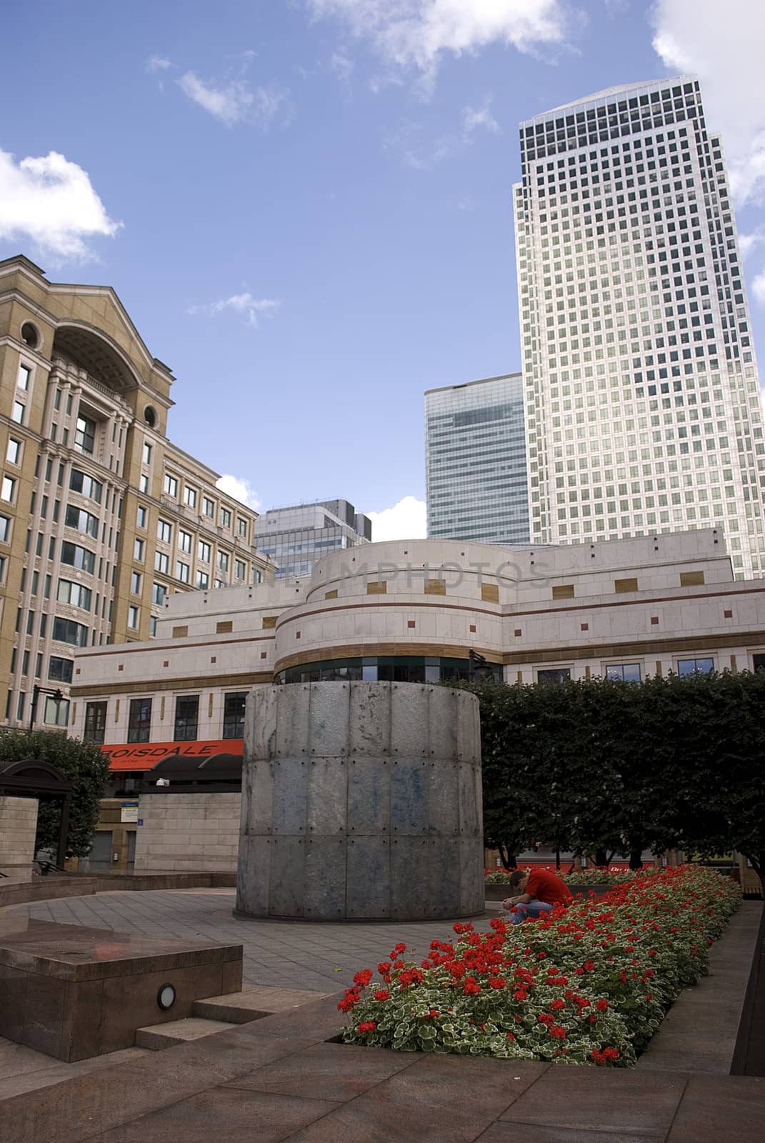 Canary Wharf famous skyscrapers of London's financial district