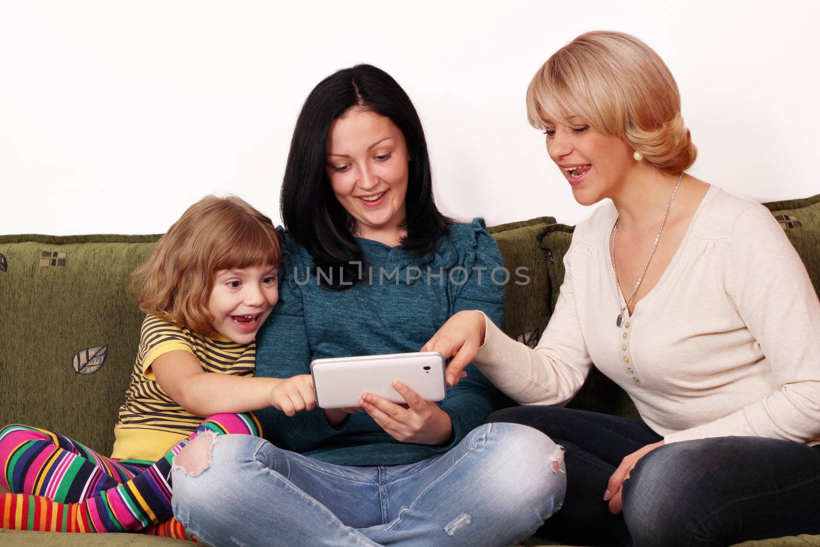 family fun with tablet pc