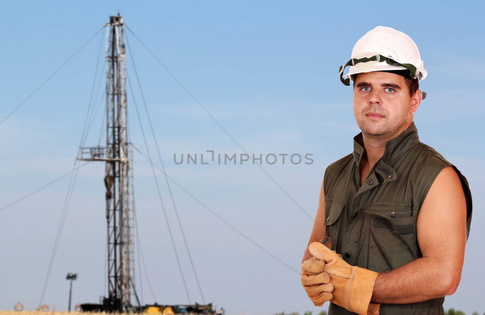 oil worker on oilfield