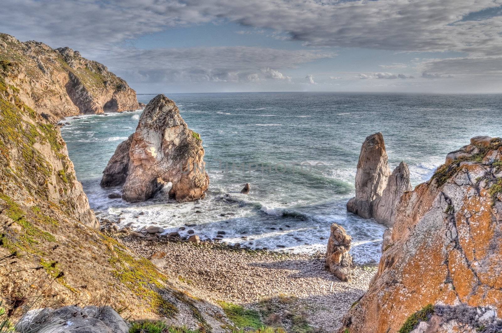 Rock cliffs by the sea (Cabo da Roca, Portugal)
