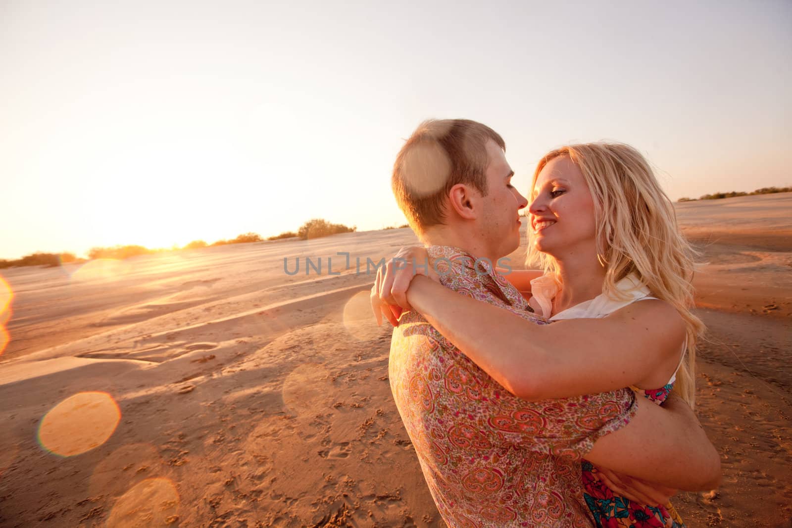 happy couple on the beach