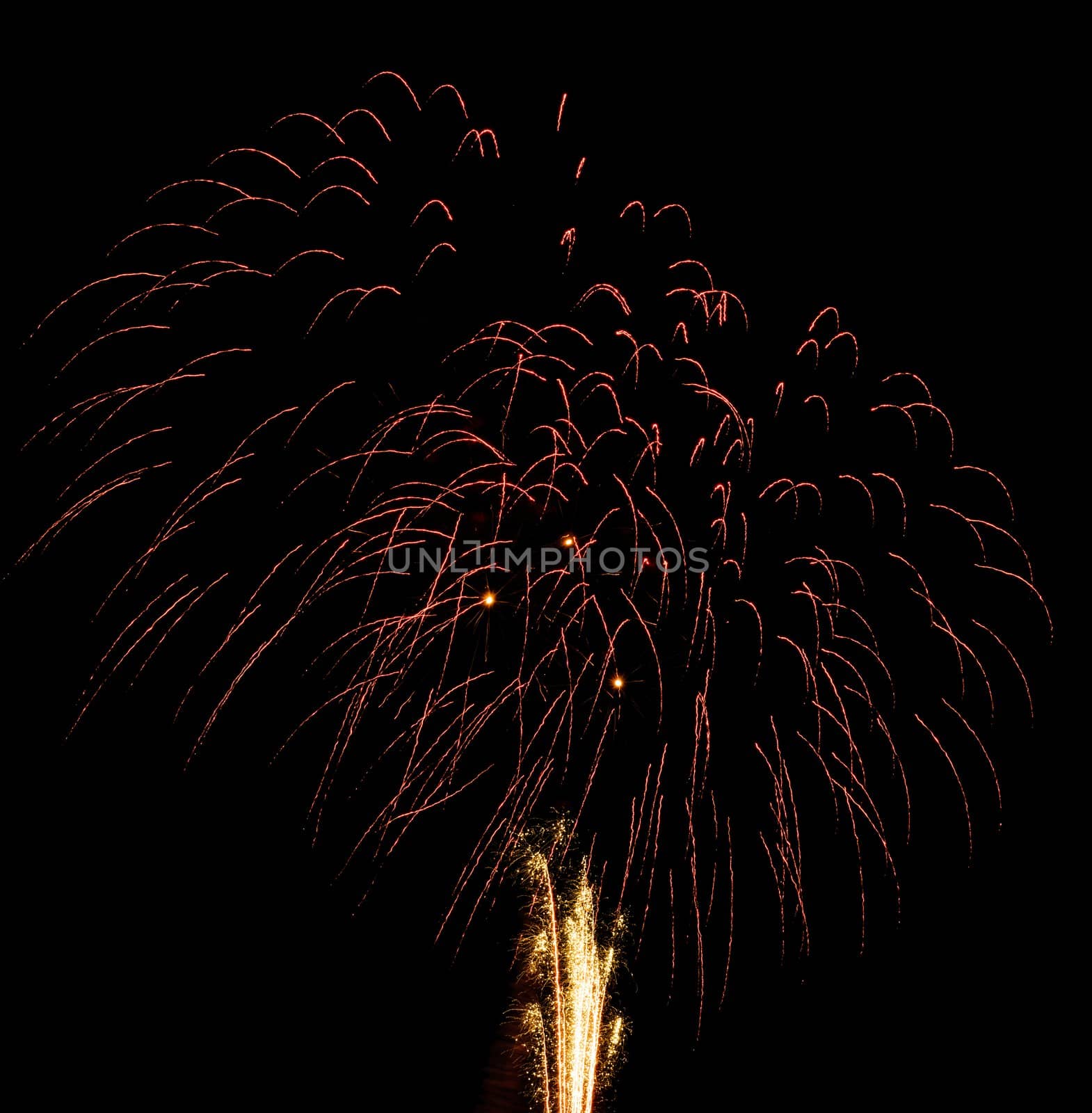 beautiful fireworks against the dark sky, fireworks