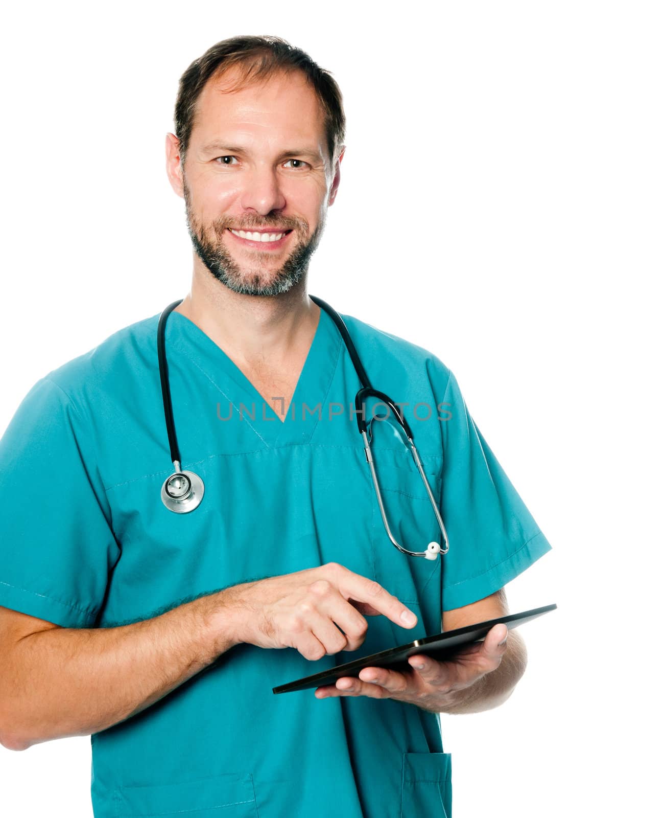 doctor working on a tablet by GekaSkr