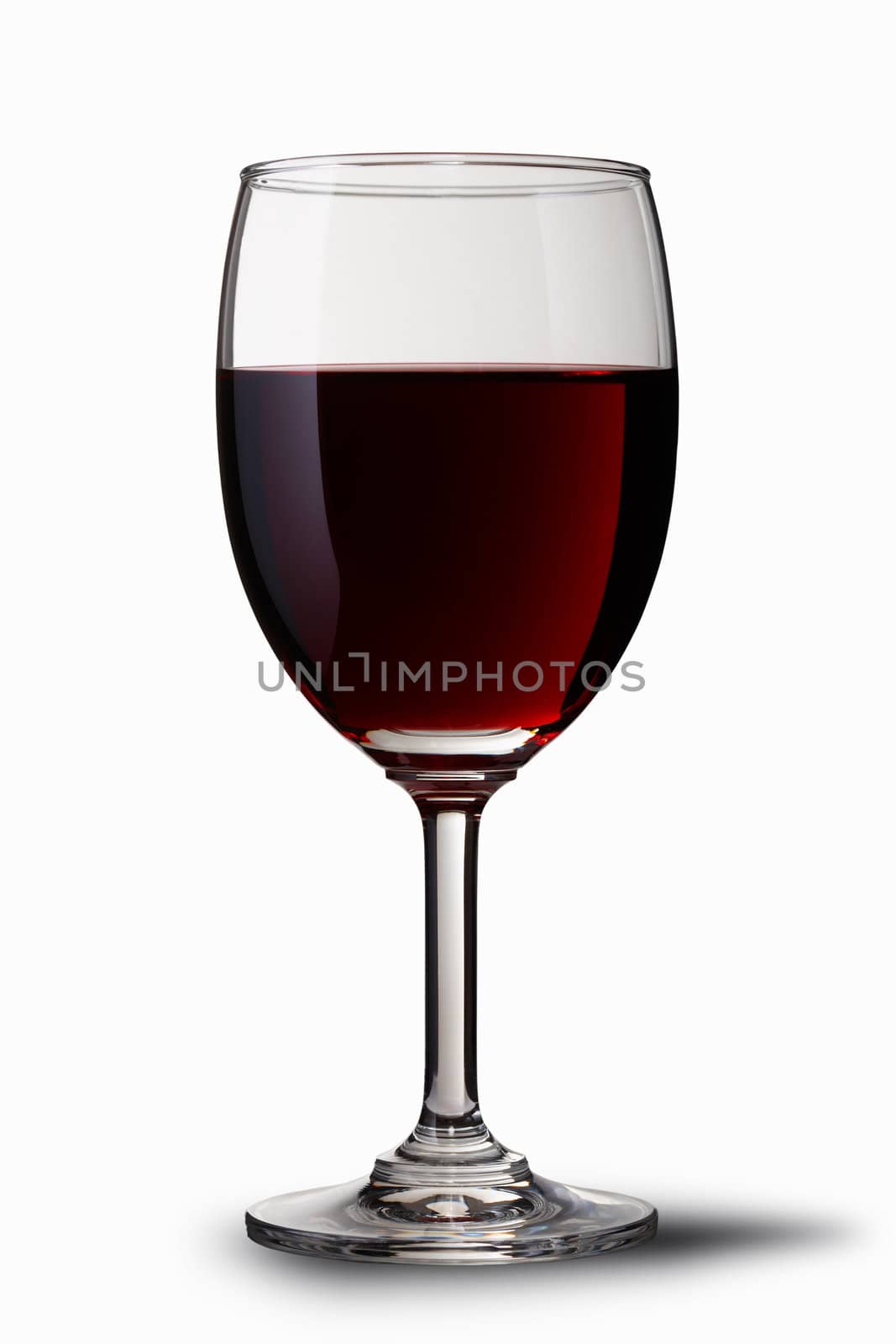 Glass with red wine isolated on white background 
