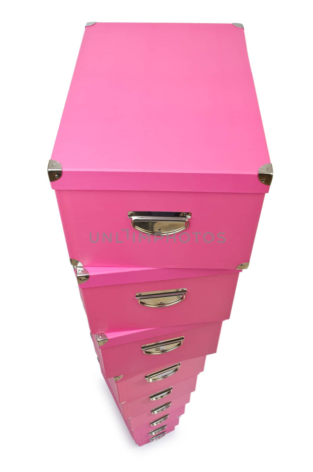Pink giftboxes isolated on white