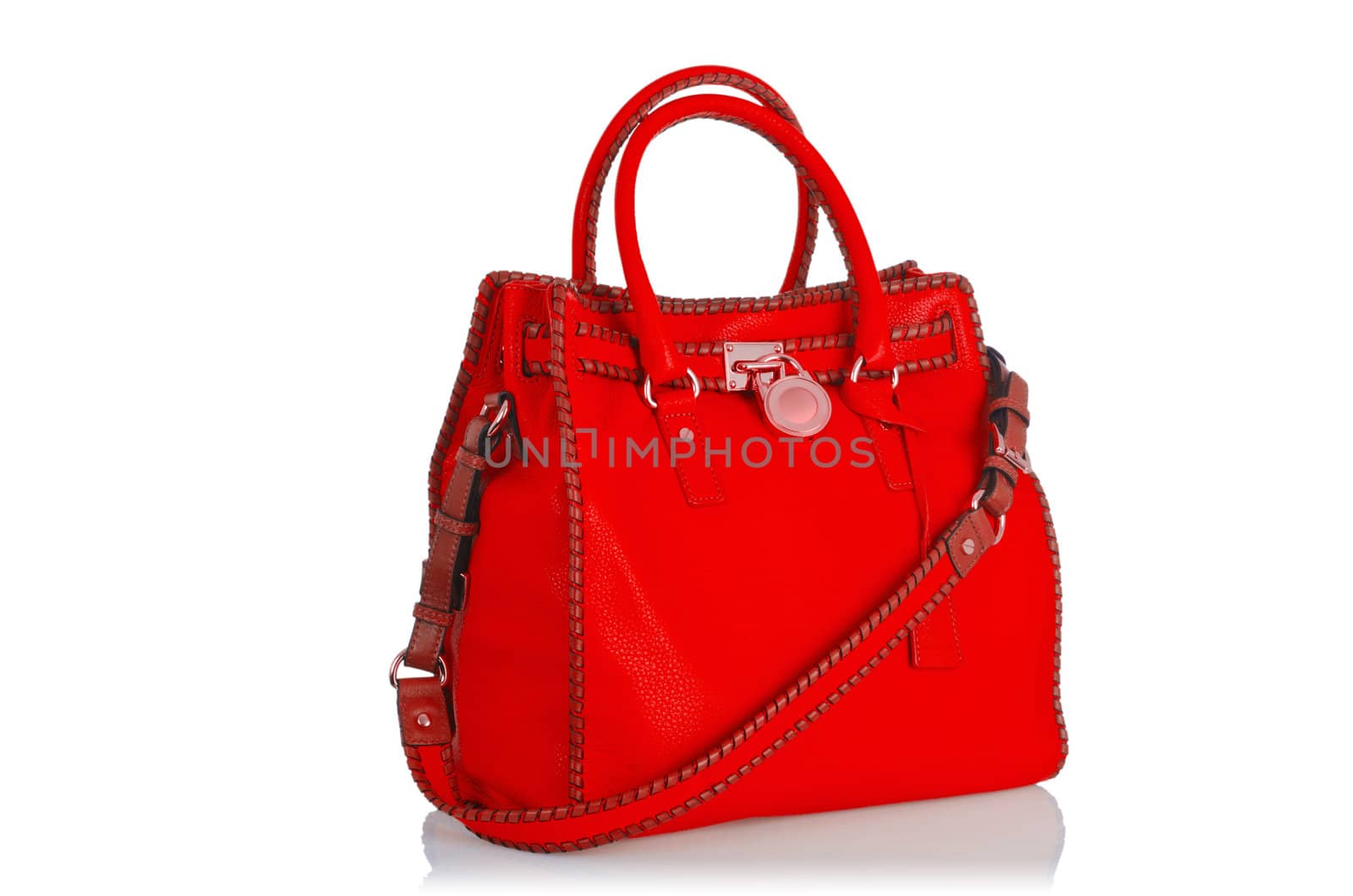 Elegant woman bag isolated on white