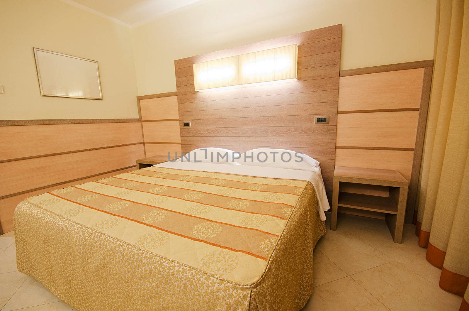 Double bed in the modern room