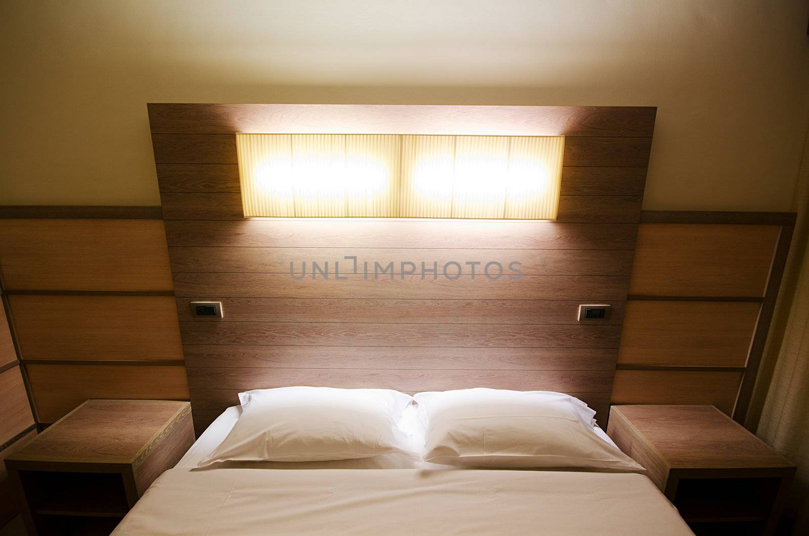 Double bed in the modern room