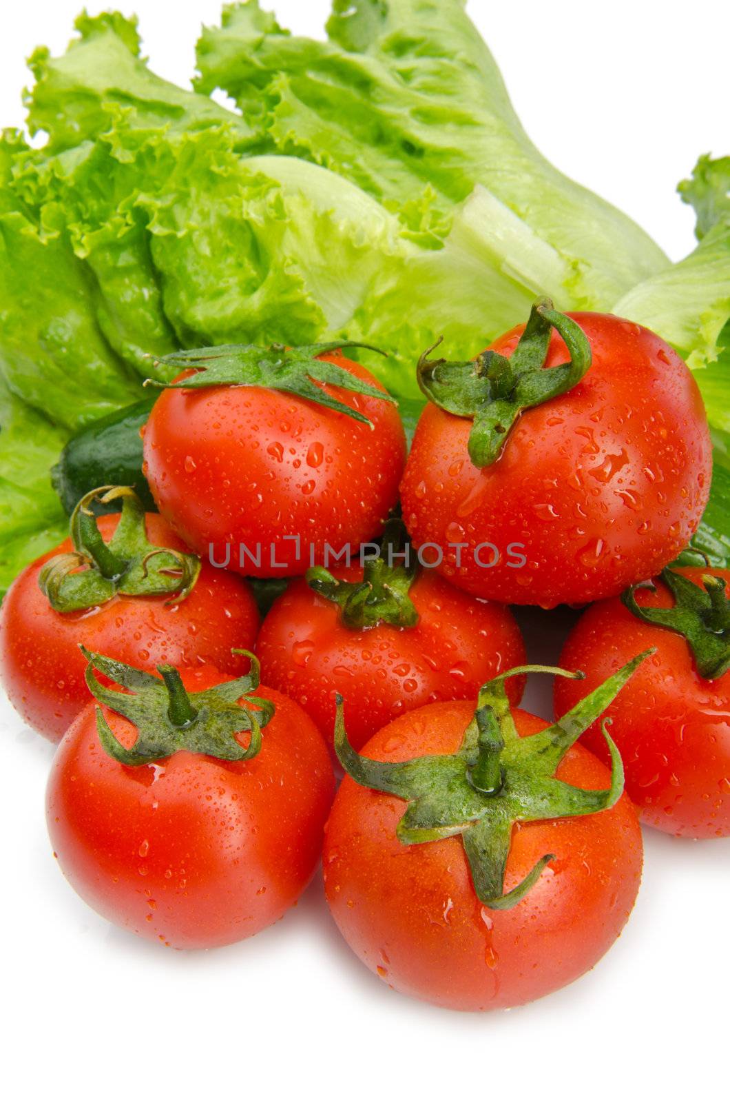 Cucumbers and tomatoes ready for salad