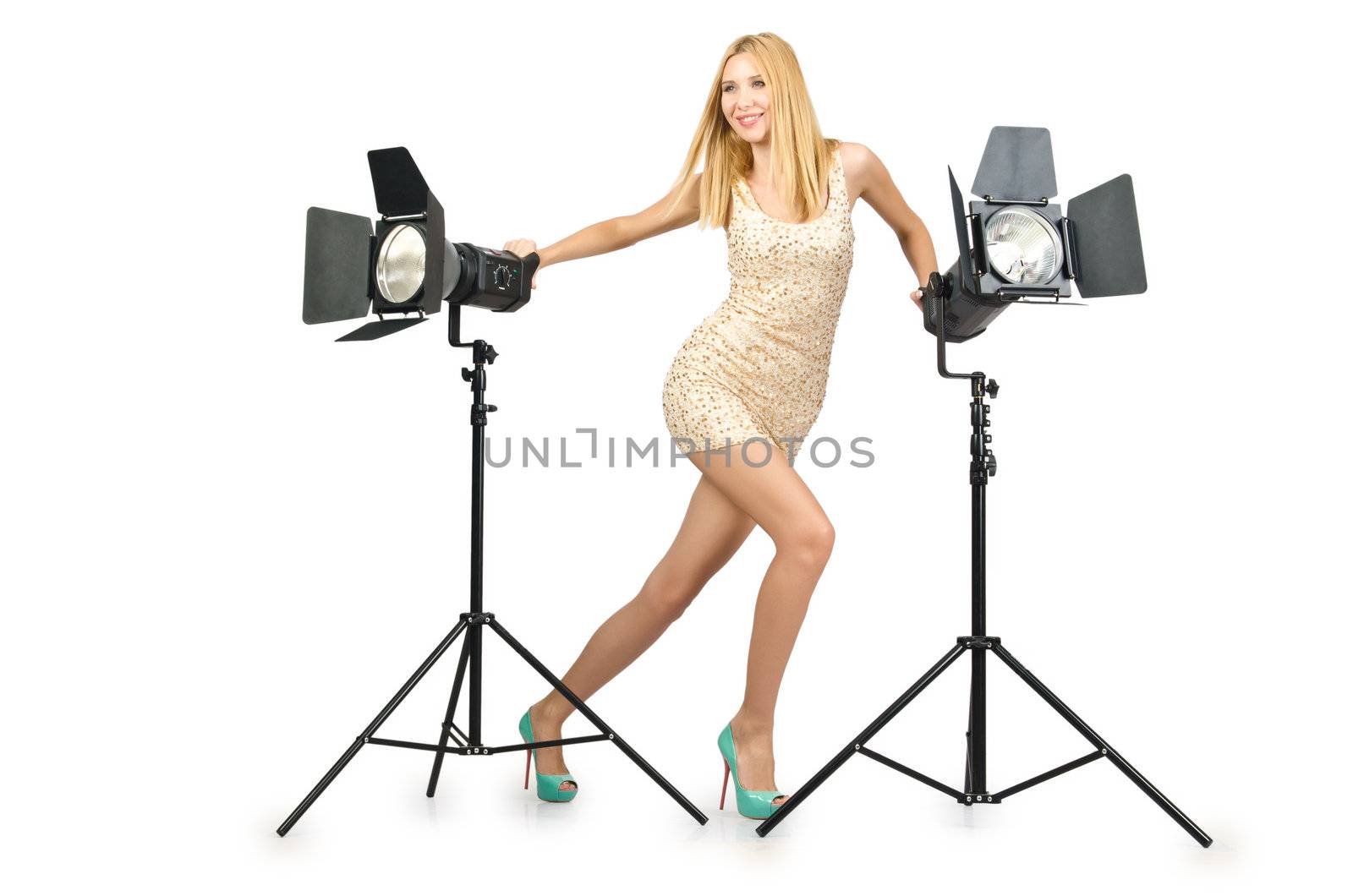 Attrative woman in photo studio by Elnur