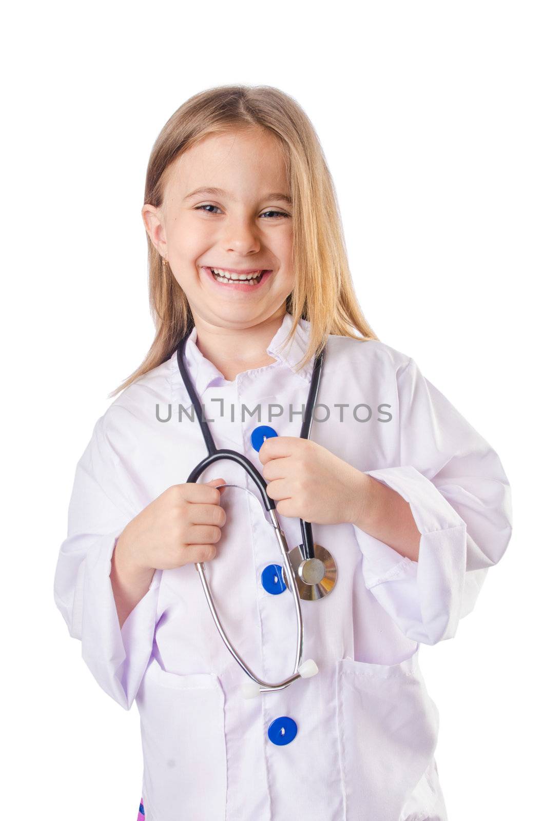 Little girl in doctor costume