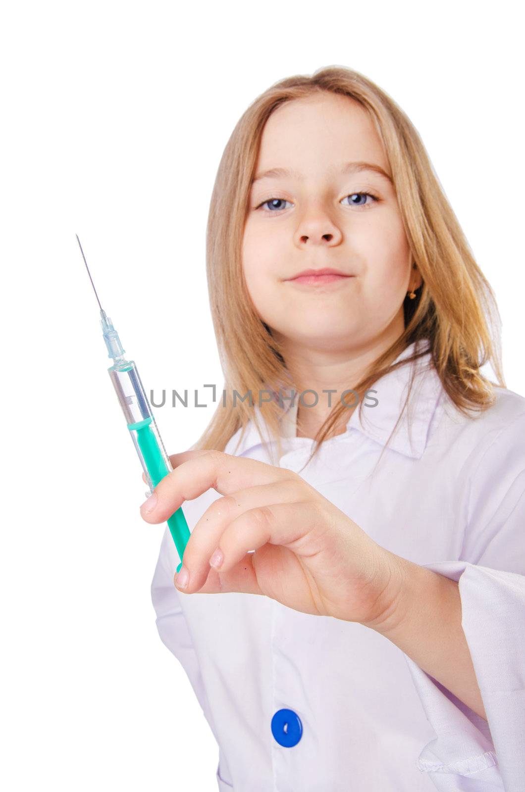Little doctor with syringe