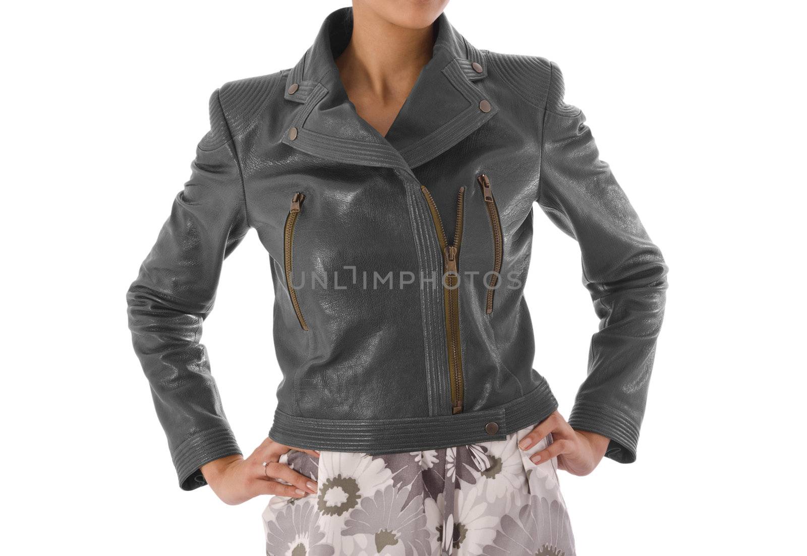 Stylish jacket isolated on model