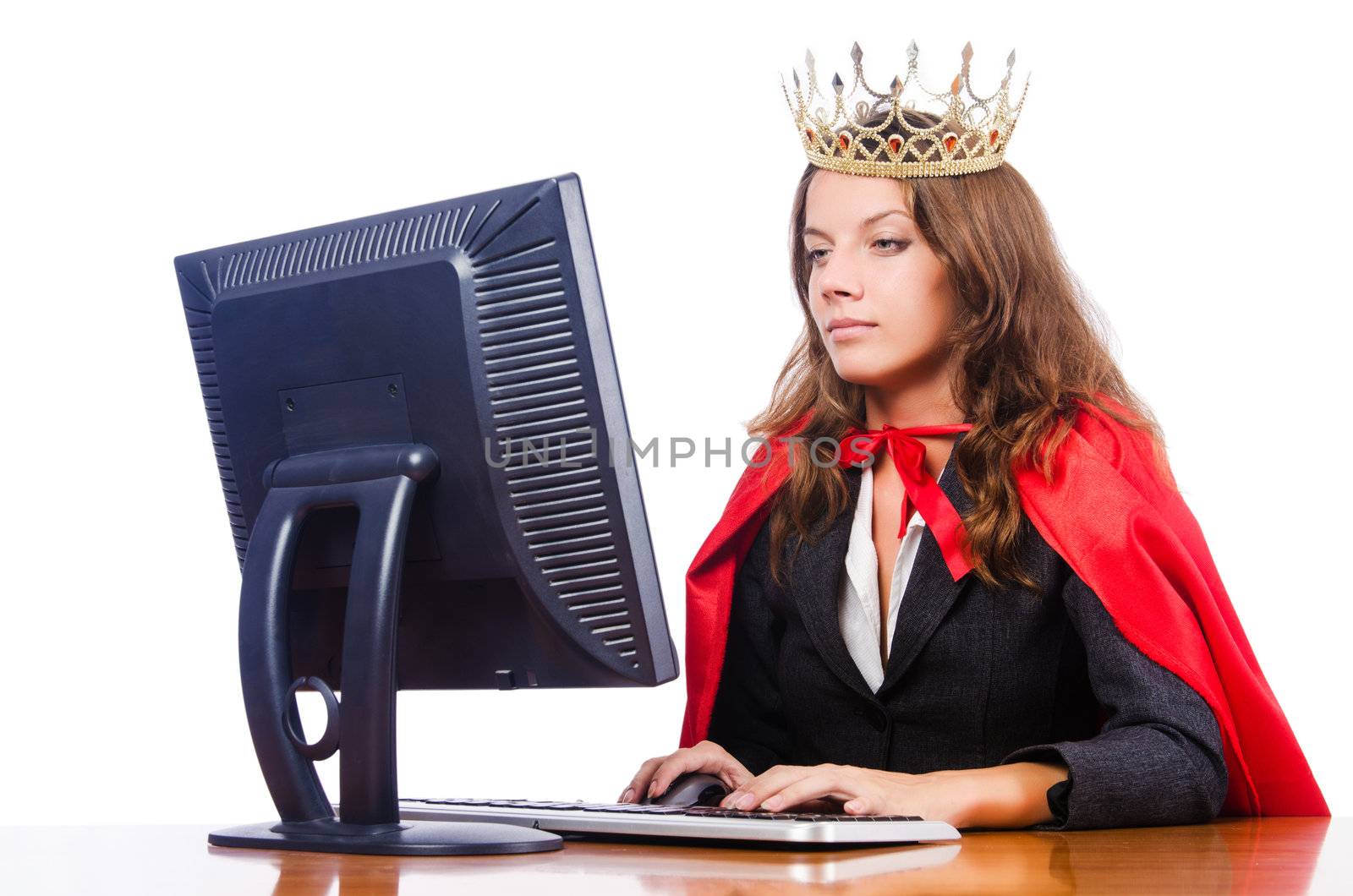 Office queen isolated on the white