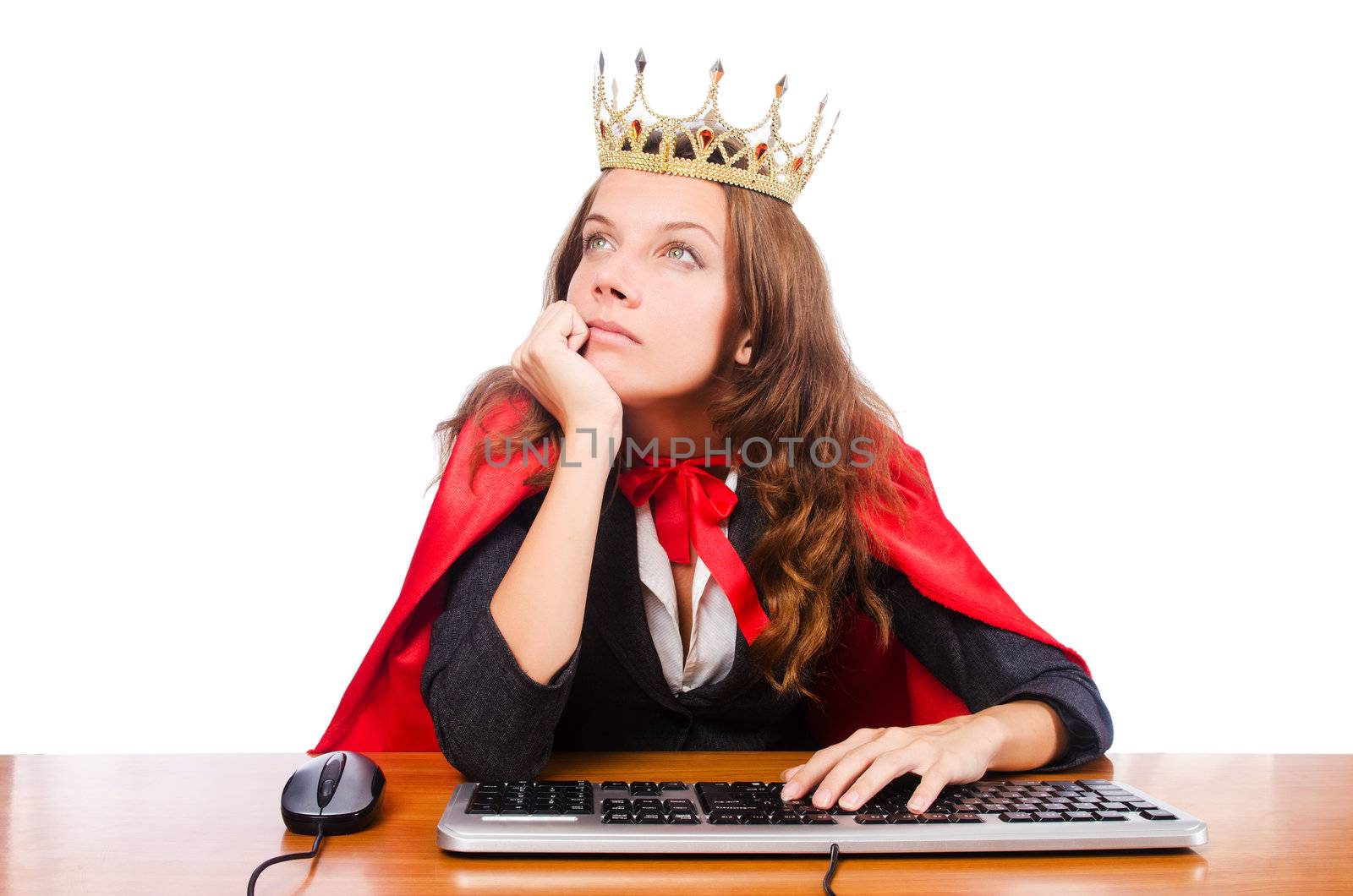 Office queen isolated on the white