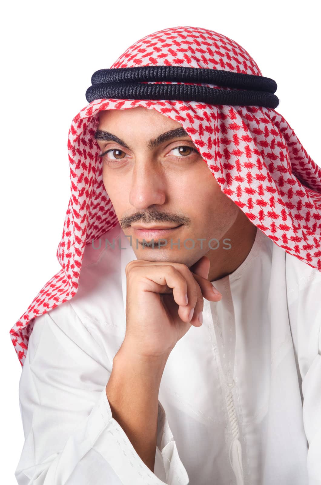 Young arab isolated on the white