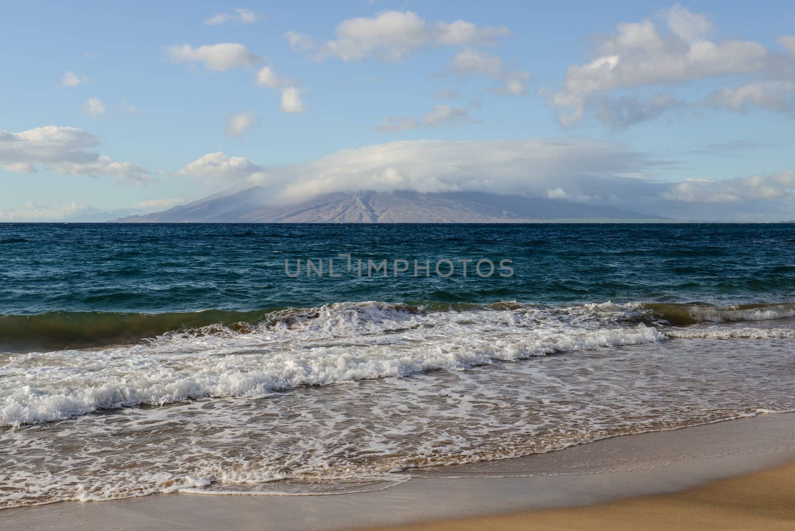Komohana Volcano viewed from Wailea Makena Hawaii