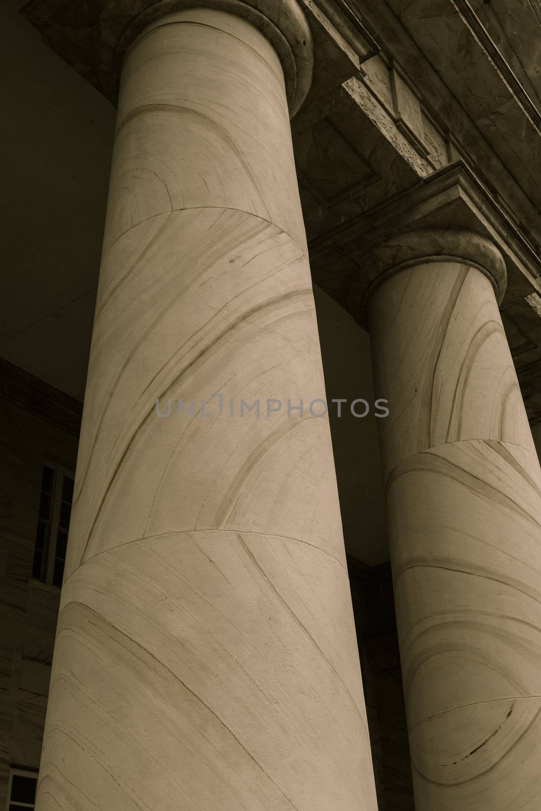 Pillars Symbolizing Law, Education and Government